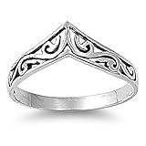 Sterling Silver Women's Celtic Design Cute Ring Promise 925 Band 8mm Sizes 3-12