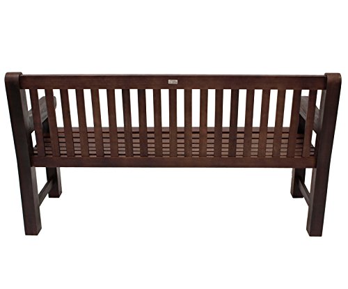 DEGAMO Gartenbank Parkbank Bristol 3-sitzer, Eukalyptus im Kolonialstil dunkel braun, extra stabil, FSC®-Zertifiziert, Outdoor – Bild 5