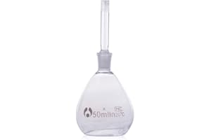 CHERISH XT Specific Gravity Bottle Pycnometer Glass Density Bottle Lab Glassware with Thermometers, 25ml 50ml Capacity (Pycnometer-100ml)