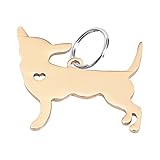 HOUSWEETY 1pc Stainless Steel Chihuahua Dog Pendant 3x2.9cm