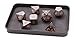 Forged Dice Co. Metal Dice Set - Polyhedral Dice Set of 7 with Dice Storage Tin and Stickers - Metal DND Dice and Gaming Dice for Dungeons and Dragons RPG Games Iron w/Orange Numbers