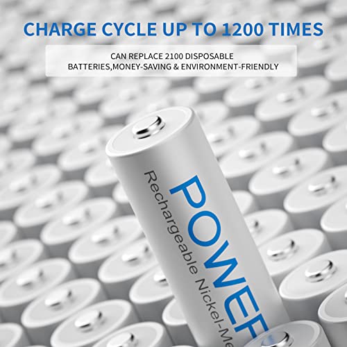 AAA Rechargeable Batteries High Capacity, POWEROWL Low Self Discharge