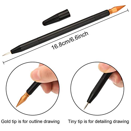 Scratch Tools, Scratch Color Pen Dual Tip Scratch Coloring Stylus Paper Art Set for for Kids Art Supplies 14 PCS