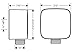 hansgrohe FixFit Handheld Shower Wall Outlet 1/2-inch Thread Connection Square Avantgarde Flush Mount in Chrome, 27414001