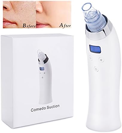 Blackhead Remover Suction Comedo Suction Diamond Microdermabrasion Machine Acne Rechargeable Skin Care Tool with 4 Removable Probes, White (white)