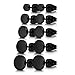Charisma Stainless Steel Black Round Stud Earrings Pierced Tunnel for Men Women 5 Pairs Set, 3mm-8mm Available