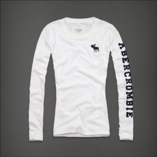 Amazon Abercrombie Fitch アバクロ レディース 長袖 Tシャツ カットソー ホワイト 並行輸入品 Lサイズ Tシャツ カットソー 通販