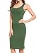 Meaneor Women's Scoop Neck Sleeveless Knee Length Casual Bodycon Tank Dress