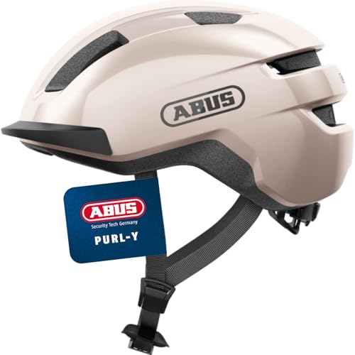 ABUS Fahrradhelm Purl-Y – geeignet für E-Bike und S-Pedelec – stylisher NTA-Schutzhelm für Erwachsene und Jugendliche – Beige, Größe M