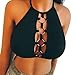 Nacome Women's Halter Corset Bralette Unpadded Wireless Lingerie Bra Crop Top,S-XL (Black, L)
