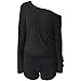 MAGICMK Women's Casual One Off Shoulder Long Sleeve Plain Jumpsuit One Piece Rompers Black
