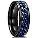 King Will Stainless Steel 8mm Rings For Men Center Chain Spinner Ring, Size 7-14