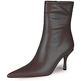 LEMUTISME Women's Trendy Snakeskin Booties Chic Pointed Toe Side Zip 3IN Stiletto High Heels Dress Fashion Ankle Boots For Office Party