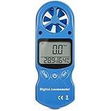 Ehdis 3 in 1 Handy Digital Anemometer LCD Wind Speed Temperature Humidity Meter with Hygrometer Thermometer Included Neck lanyard and Protector Bag