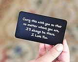 Engraved Wallet Cards - Perfect Anniversary Gifts for Men from Wife by Red Dot Laser Engraving - Anniversary Card for Him - Valentines Day, Couple, Deployment Keepsake