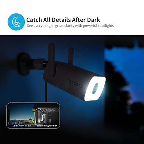 Security Camera Outdoor with Spotlight, blurams 3MP Outdoor Camera for