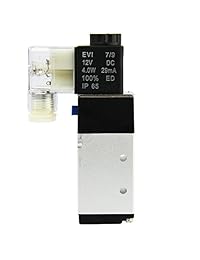 Válvula solenoide eléctrica neumática 1 4" NPT, 5 direcciones, 2 vías, 12 voltios a corriente directa
