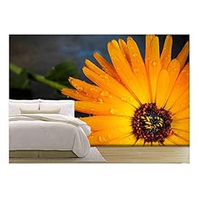 Wet Flower - Removable Wall Mural | Self-Adhesive Large Wallpaper - 66x96 inches