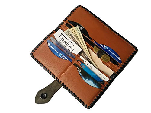 Men's 3D Genuine Leather Wallet, Long wallet, Travel wallet, Biker wallet, Clutch wallet, Hand-Carved, Hand-Painted, Leather Carving, Custom wallet, Personalized, Boat, Navigational Compasses, Ship - Thumbnail 3