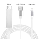 MASON TURNER Compatible with iPhone iPad to HDMI Cable, 6.6ft iPhone to HDMI Adapter Connector 1080P HDTV Cable, Digital AV Adapter Cord for iPhone X/8/7/6s Plus/iPad/iPod to TV Projector Monitor