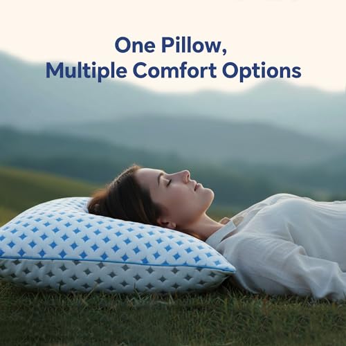 LOVELYREST Memory Foam Pillows 2 Pack – Adjustable Loft Cooling Pillows King Size Set of 2 for Sleeping, Firm, Supportive, and Breathable Design for Hot, Side, Back, and Stomach Sleepers