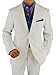 Bianco B Men's Suit Two Button Jacket 2-Piece Modern Fit Side-Vent Linen Suit