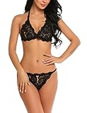 Avidlove Lingerie for Women Peekaboo Sexy Bra and Panty Set Lace Babydoll Underwear