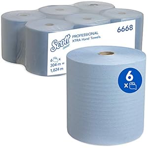 Scott Gerolde handdoeken 6668-6 x 304 m blauwe, 1-laags rollen,blauw