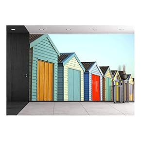 Bright Painted Houses - Removable Wall Mural | Self-Adhesive Large Wallpaper - 66x96 inches