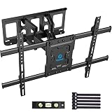 Full Motion TV Wall Mount Bracket Dual Articulating Arms Swivels Tilts Rotation for Most 37-70 Inch LED, LCD, OLED Flat&Curved TVs, Holds up to 132lbs, Max VESA 600x400mm by Pipishell