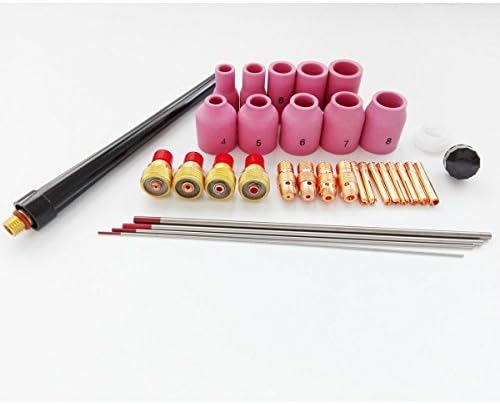 B.W.P 33PK WP9 Consumables Kit Collet Cup Tungsten Cap WT20 0.040 1/16 3/32 1/8 for TIG Welding Torch 9 20 25 Series in Lincoln Miller ESAB Weldcraft CK Everlast AHP by BWP