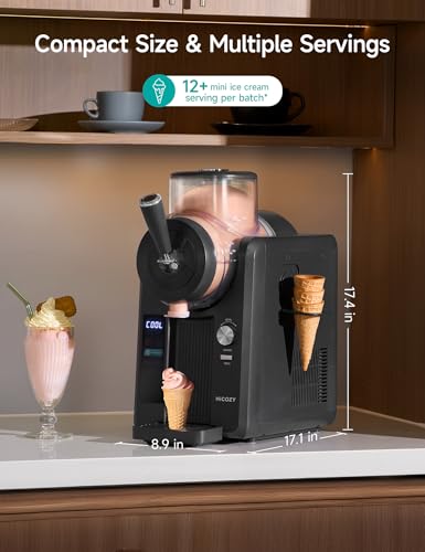 HiCOZY F3 Slushie Machine & Ice Cream Maker, Slushy Machine for Home, No Ice Needed, Self-Cleaning, 5 Presets for Soft Ice Cream, Spiked Slushie, Cold Drink, Milk Shake, and More
