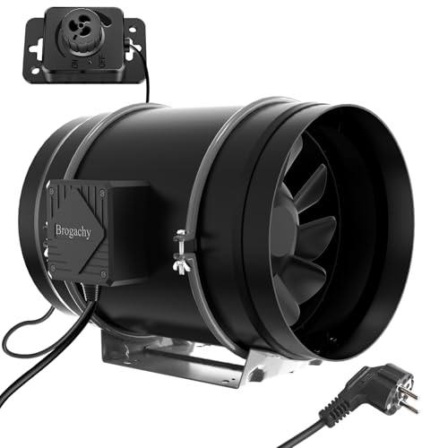 Brogachy 200 mm Adjustable Air Extractor 1413m³/h, 3000 RPM Three Phase EC Motor Fan Extractor, For Tents Growing Hydroponics, Domestic, Attic and Garag.