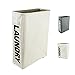 Homiak Slim-line Laundry Hamper with Wheels for Clothes Storage and Organization, Laundry Bins with Handles on Wheels (L15.4 x W7.3 x H22 inch) (Beige)