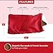 OMMETTA Yoga Eye Pillows with Hot & Cold Lavender Aromatherapy for Migraine, Stress Relief, Meditation, Sleep | Removable Cover & Machine Washable (Red)thumb 1