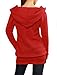 Allegra K Shawl Collar Buttons Decor Hooded Tunic Sweater Red / S