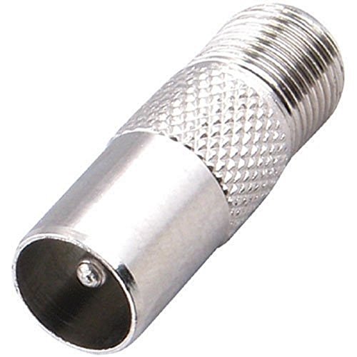 F Type Female Screwon Plug to Coaxial TV RF Aerial Plug Male Adapter Connectors (2 Pack