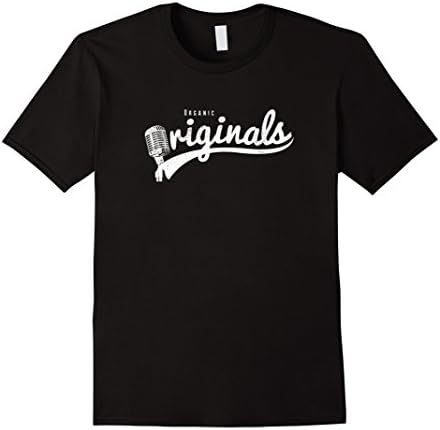 Men's Vintage Microphone "Organic Originals" T-Shirt Medium Black