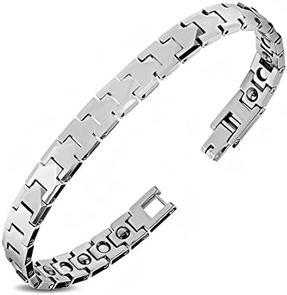 Tungsten Carbide Mens Panther Link Magnetic Bracelet Length: 8" Width: 7.5mm