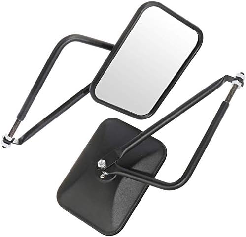 Flarestar A Pair Doors Off Mirrors Rectangular Unlimited Mirrors for TJ CJ JK Off-road Release Side View Off 2 & 4 Door JK Wrangler Textured Black Accessories Upgraded Easier Install