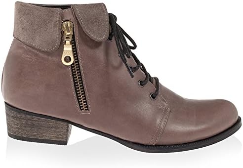 Yoopi Women's Lace Up Bootie, Taupe, 36 M EU/6 M US