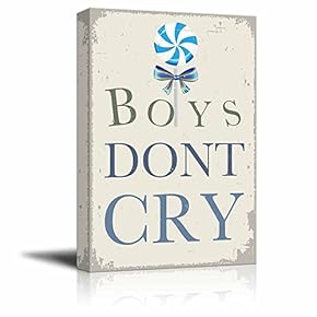 Vintage Style Canvas Wall Art - Boys Dont Cry - Giclee Print Gallery Wrap Modern Home Art Ready to Hang - 12" x 18"