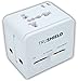 TruShield Universal WorldWide International All-in-One Travel Adapter Adaptor Wall Power Plug Charger, Dual USB Port, For USA UK EU AUS, With Black Stylish Pouch