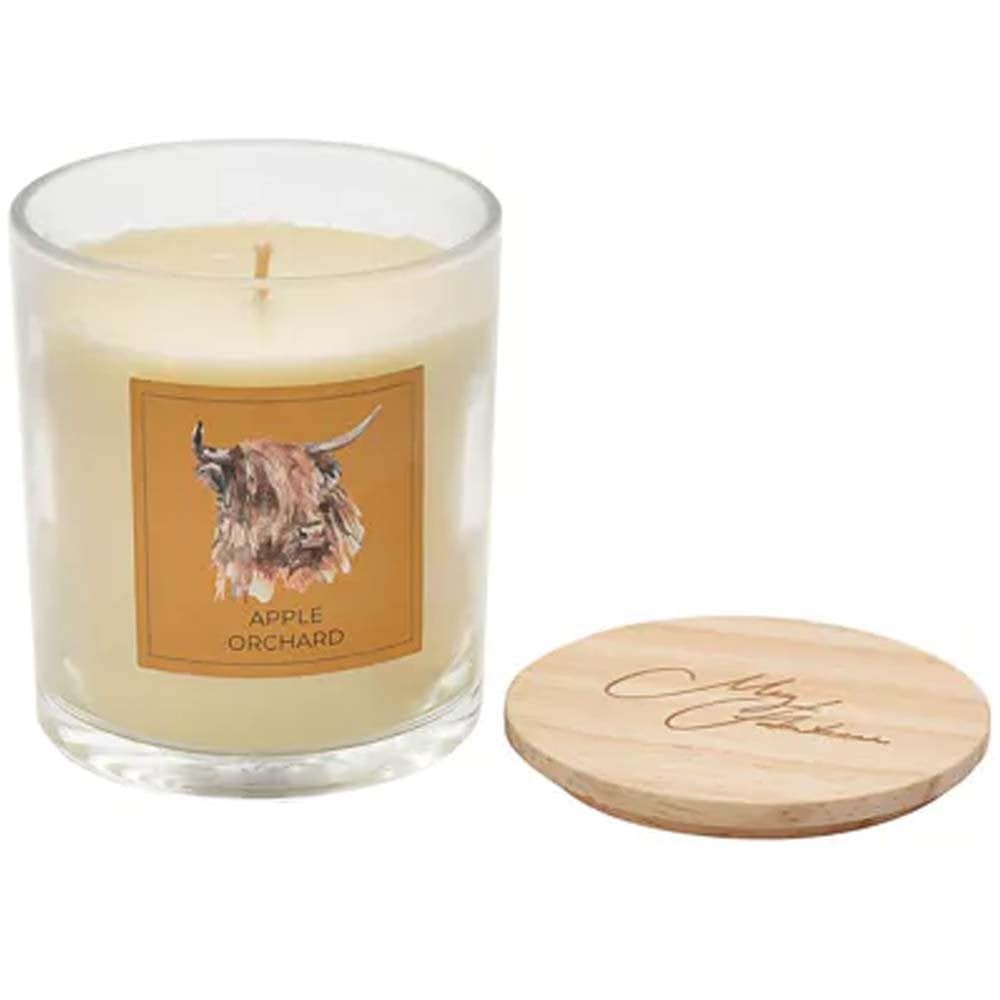 Widdop Meg Hawkins Highland Cow Design Apple Orchard Fragrance Candle 250g, White (MH164)