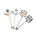 COSMOS Pack of 4 Men Metal Brooch Pin Maple Leaf Lapel Stick Pin Badge for Suit Dress