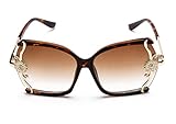 GAMT Oversized Square Sunglasses for Women with Metal Flower Designer Style Amber