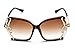 GAMT Oversized Square Sunglasses for Women with Metal Flower Designer Style Amber