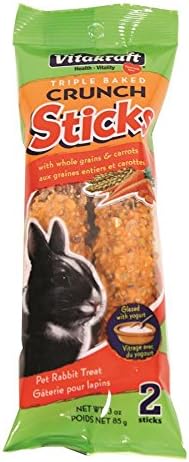 Vitakraft Triple Baked Crunch Sticks With Whole Grains And Carrots Rabbit Treat, 2 Sticks Per Pack