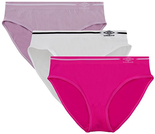 Umbro Women's Seamless Bikini Panties 3 Pack - Fuchsia/Lavender Assorted - X-Large