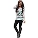 haoricu Women T-Shirt, Women Cotton Geometry Printing Long Sleeve Round Neck Pullover Blouse Tops Shirt (S, Blue)